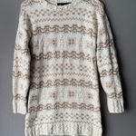 Liz Claiborne Lizsport sz S petite cream knit sequin sweater Photo 0