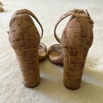 Schutz  Enida Block Heels Shoes Leather & Cork in Natural Ankle Strap Size 8.5 Photo 8