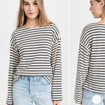 Apiece Apart Barca Long Sleeve Striped Shirt Navy Cream size Small $195 Photo 1