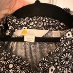 BODEN US10/UK14 Ruched Yoke Jersey Button Up Blouse Ditsy Black White Floral Size 10 Photo 3