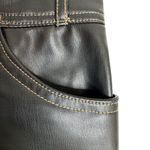 ZARA NWT Pants Faux Leather Vegan Straight Leg Contrast Stitching Black Size M Photo 11