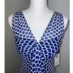 Donna Ricco NEW! 100% Silk Ruffled Dress Blue White Women’s 6P Photo 0