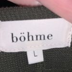 Bohme  dark green lime green ribbed long sleeve shirt Photo 5