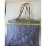 The Sak Shoulder Purse Crochet Bag Blue White Woven Double Strap 10"X14" Handbag Photo 7
