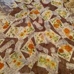 Vintage Cejon Silk Scarf with Seed Packets Floral Rectangle Garden Orange Photo 5