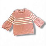Boden Arianna Jumper blush pink and white striped bell sleeve sweater Size L Photo 9