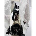 Tory Burch T Monogram Tote Puffy Patent Leather Mini N/s Black New $498 Photo 2