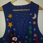 Vintage Handmade Snowman Winter Reversible Vest-Large-Open Front-Cabin-Stars Photo 1