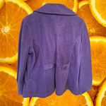 Three Hearts  Purple‎ Fleece Pea Coat Size Large Photo 4