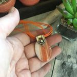 Orange Agate Sterling Silver Necklace Orange Photo 3