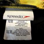 Speedo One-Piece Swimsuit Polyester Keyhole Back Black Yellow 10/36 Photo 1