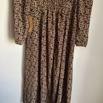 NEW O.P.T. Lenon Floral Midi Dress 8 Brown Photo 10