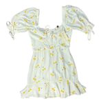 For Love & Lemons  White Yellow Cherry Ashland Lace Up Mini Dress size XS NEW Tag Photo 13