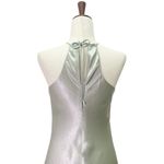 Babaton  Lato Halter Mini Slip Dress Silver Sage Green Satin Bias Cut Size Small Photo 8