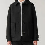 COS NWT Black 100% Boiled Wool Jacket, Size 14 Photo 0