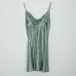 Lulus  Womens Sage Green Floral Satin Cowl Neck Slip Mini Dress Size M Party Photo 7