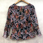 Anne Carson Silk Burnout Blouse Womens Large Floral Boho Whimsigoth Fairycore Photo 2