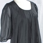 Y2K Gothic Black Chiffon Pleat Mini Dress AHS Coven Style Size M Photo 2