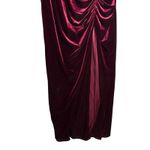 REVELRY Beck Velvet Dress Plus Size 22 Burgandy Ruched Formal Bridesmaid NWT Red Photo 7