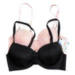 Carrie Amber 2 Pack Push Up Bras in Black/Pink, Size 36B​ Black Photo 0