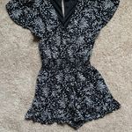 Altar'd State S Black And White Floral Romper Photo 0