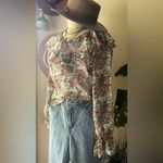 Vintage 90s floral‎ renaissance blouse Women’s SIZE medium cottagecore chic Photo 1