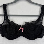 Victoria's Secret Victoria's‎ Secret Black Lace Bra Pink Bow Accent Lingerie Size 36C Photo 0