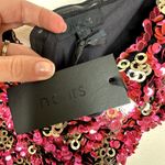 H:ours  NWT Sybila Fuchsia and Gold Shiny Sequin Cut-Out Party Mini Dress Medium Photo 8