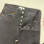 RE/DONE  Originals High Rise Ankle Crop Jeans: Faded Black Wash Photo 6
