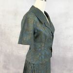Leslie Fay Vintage 50s Skirt Suit Size 14 Pleated Dacron Timeless Daywear Office Photo 3