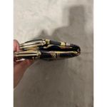 Hobo Wallet Womens Size Geometric Circle Pattern Black Gold Clasp Modern Chic Photo 11