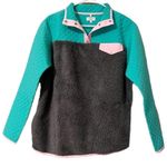 Crown & Ivy cabana by  size small quilted jade grey pullover jacket pink lined Photo 9