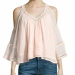 Rebecca Minkoff Babydoll Sheer Crochet Top Pink Y2K Deneuve Lattice Festival Photo 4