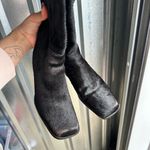 Vintage 90s\y2k Pony Hair Leather Square Toe Boots Size 5.5 Women’s Black Photo 3