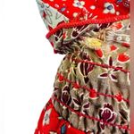 Vintage 1970's Rags by Kressandra Hippie Festival Floral Red Dress Halter XS Photo 13