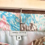 Annie Griffin Shorts Women’s Size 4 Blue Pink Silk Tie Belt Photo 4