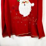 White Stag XL Christmas Sweater Santa Embroidered Merry Red Gold Ugly 1107 Photo 3
