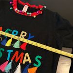 Holiday Time  Black Sweater with Colorful Tassels ugly Christmas sweater Photo 2