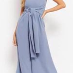 L'ATISTE NWT  Womens Crepe Sleeveless Tie Front Wide Leg Jumpsuit Blue Size M Photo 1
