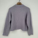ZARA Mock Neck Ribbed Knit Sweater Lilac Purple Cropped Relaxed Fit Size 6 Photo 4