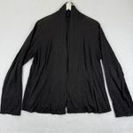 Eileen Fisher  100% Linen Turtleneck Long Sleeve Top Size L Charcoal Grey Photo 0