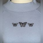 Hollister • Soft Blue Cotton Sweat Shirt Butterflies • Sz S • EUC • 90s 2000s Photo 1