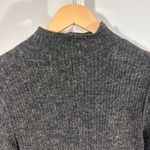 Aritzia Wilfred Free () charcoal grey ribbed mockneck sweater dress Italian yarn Photo 4