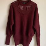 Suzanne Betro Lace Collar Burgundy Sweater Size L/XL NWT Photo 12