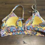 Anthropologie  Bikini Top Triangle Yellow Paisley Colorful Print Twist Keyhole XS Photo 3