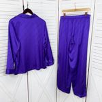 Victoria's Secret  Satin Pajama Set Purple Black Medium Shirt Pants Photo 8