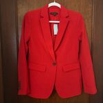 Ann Taylor NWT  Petite Notched One Button Blazer Red Size 0P Photo 1