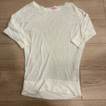 Lilly Pulitzer  Linen White Dolman Knit Short Sleeve Boatneck Top Size S Photo 0