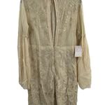 Free People Dress 8 Cleo Long Sleeve Minidress In Neutral New Photo 3