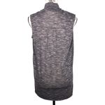 Vera Wang Simply Vera X-SMALL Low Drape Neck Faux Collar Heathered Raw Hem Blouse Photo 4